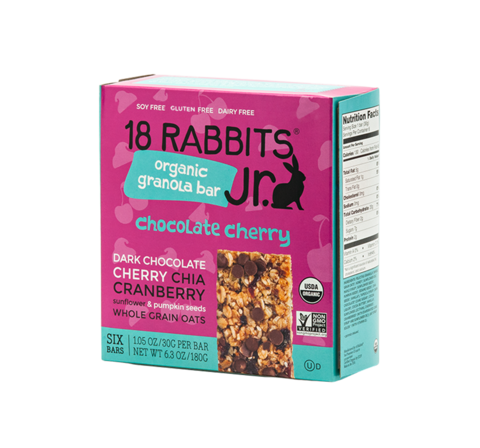 Chocolate Cherry Jr., organic granola bar 1.05 oz (6 bars/pack)